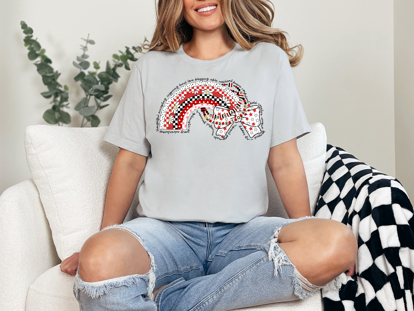 Checkered Rainbow CHD Awareness T-Shirt