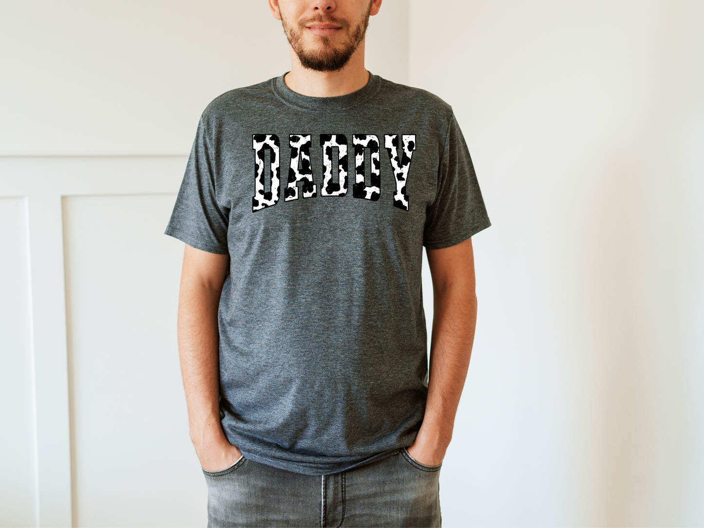 Cow Print Daddy T-Shirt – Country Cool for the Cowboy King