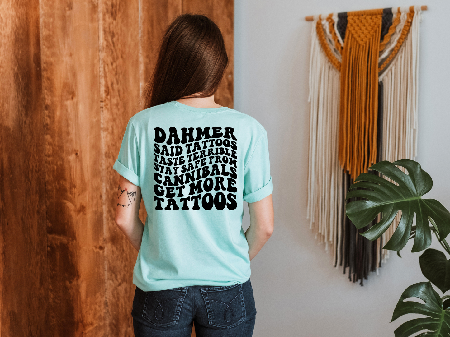 “Get More Tattoos” Cannibal Protection T-Shirt – Dark Humor Edition 🖤