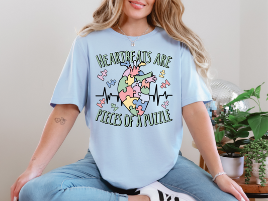 Heartbeats Are Pieces of a Puzzle T-Shirt: Embracing Every Beat, Every Piece