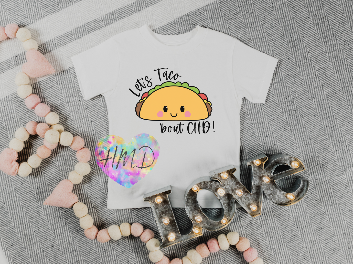 Let’s Taco ‘Bout CHD Kids T-Shirt – Congenital Heart Awareness Tee