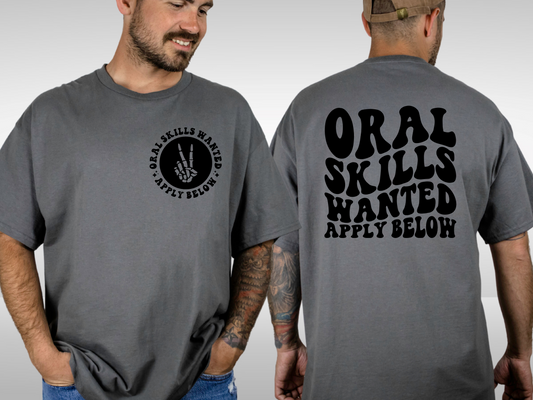 Oral Skills Wanted Men's Graphic T-Shirt – Apply Below 😏