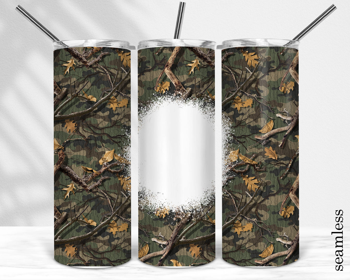 Blend In and Stand Out with Our Camouflage Tree Personalized Tumbler