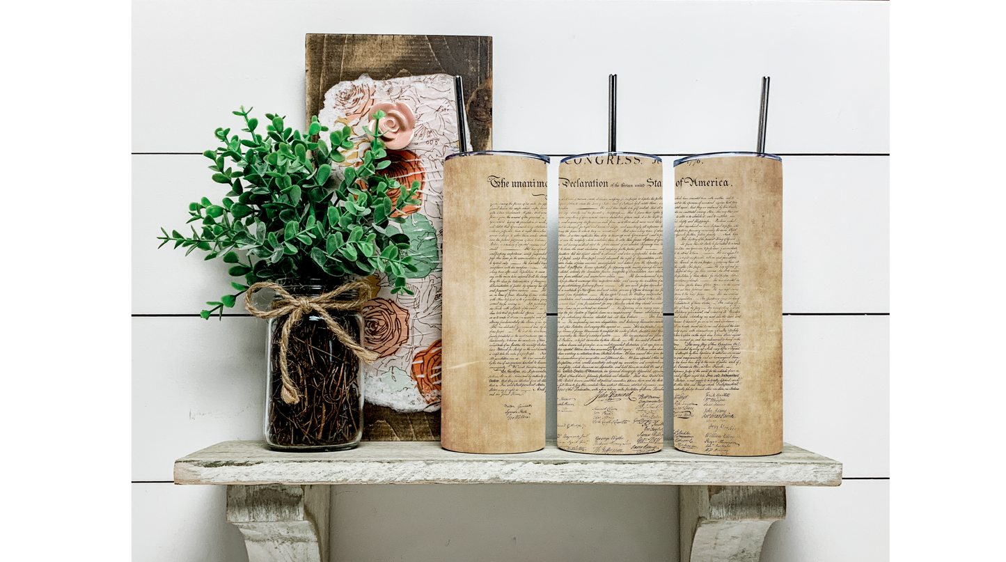 Celebrate American History with Our Declaration of Independence Tumbler - Perfect for Patriotic Occasions