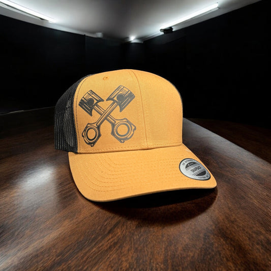 Crossed Pistons Trucker Hat – Built to Roam & Rev