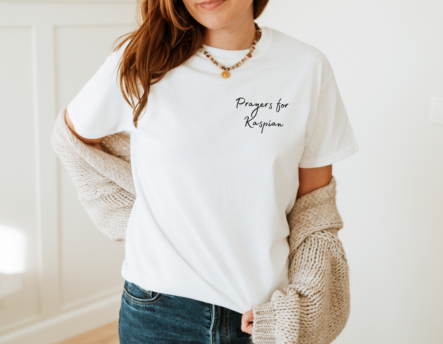 Prayers for Kaspian Adult T-Shirts