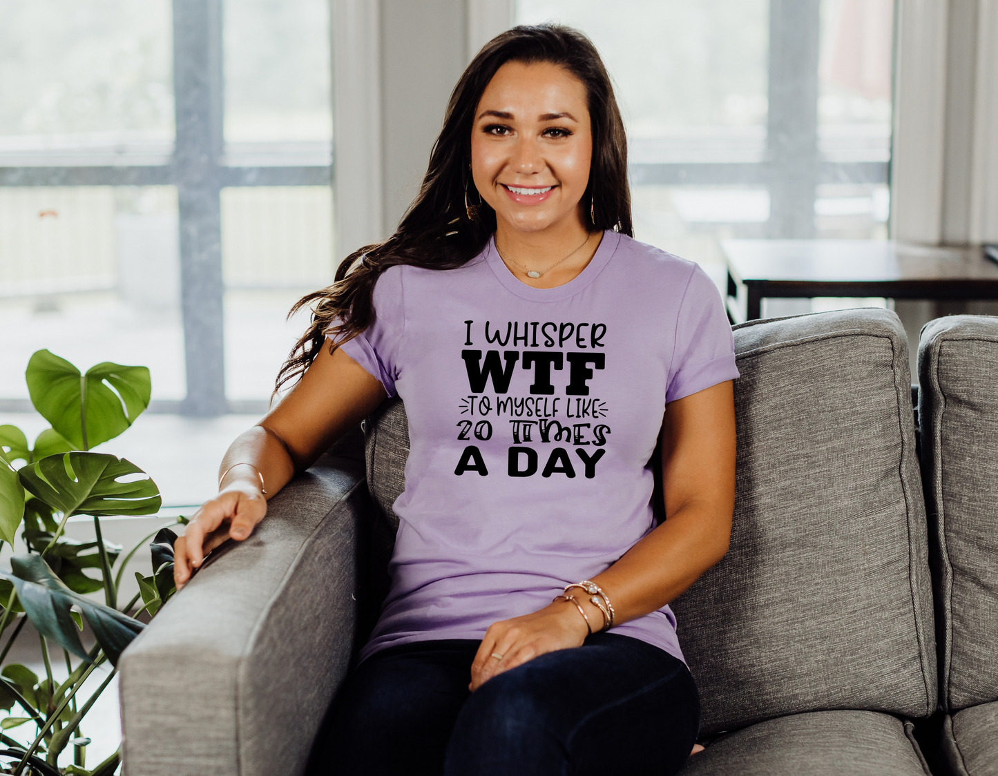 Express Your Daily WTF Moments with Our 'I Whisper WTF at Least 20 Times a Day' T-Shirt - Order Now!