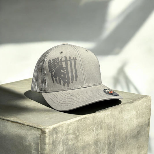 American Lineman Flag Patch Trucker Hat