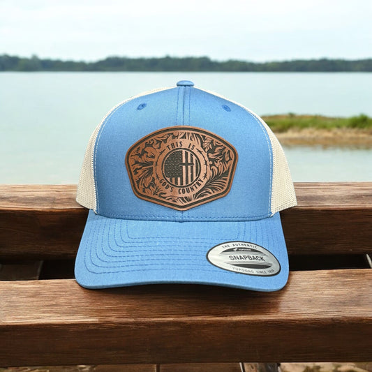 God's Country Leather Patch Trucker Hat