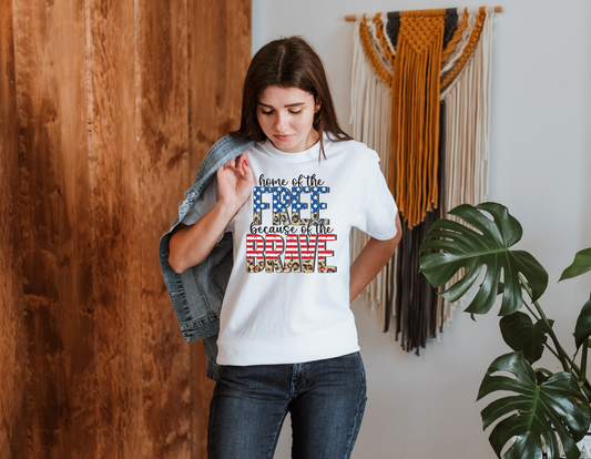 Honor the Brave with Our 'Land of the Free, Because of the Brave' T-Shirt - Order Now!