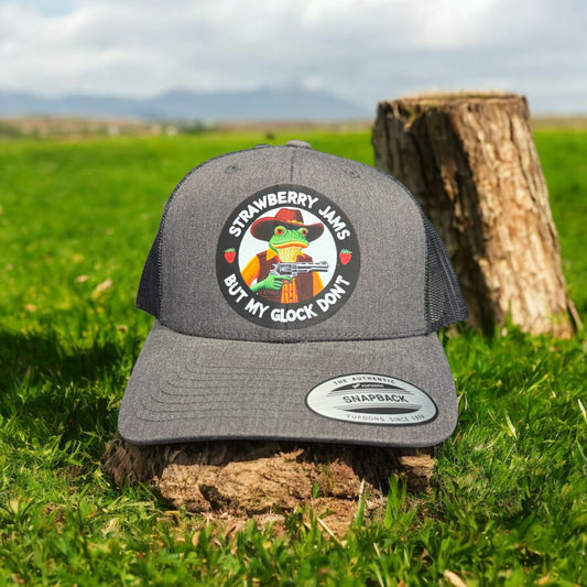 Strawberry Jams But My Glock Don’t Trucker Hat – Frog Cowboy Edition