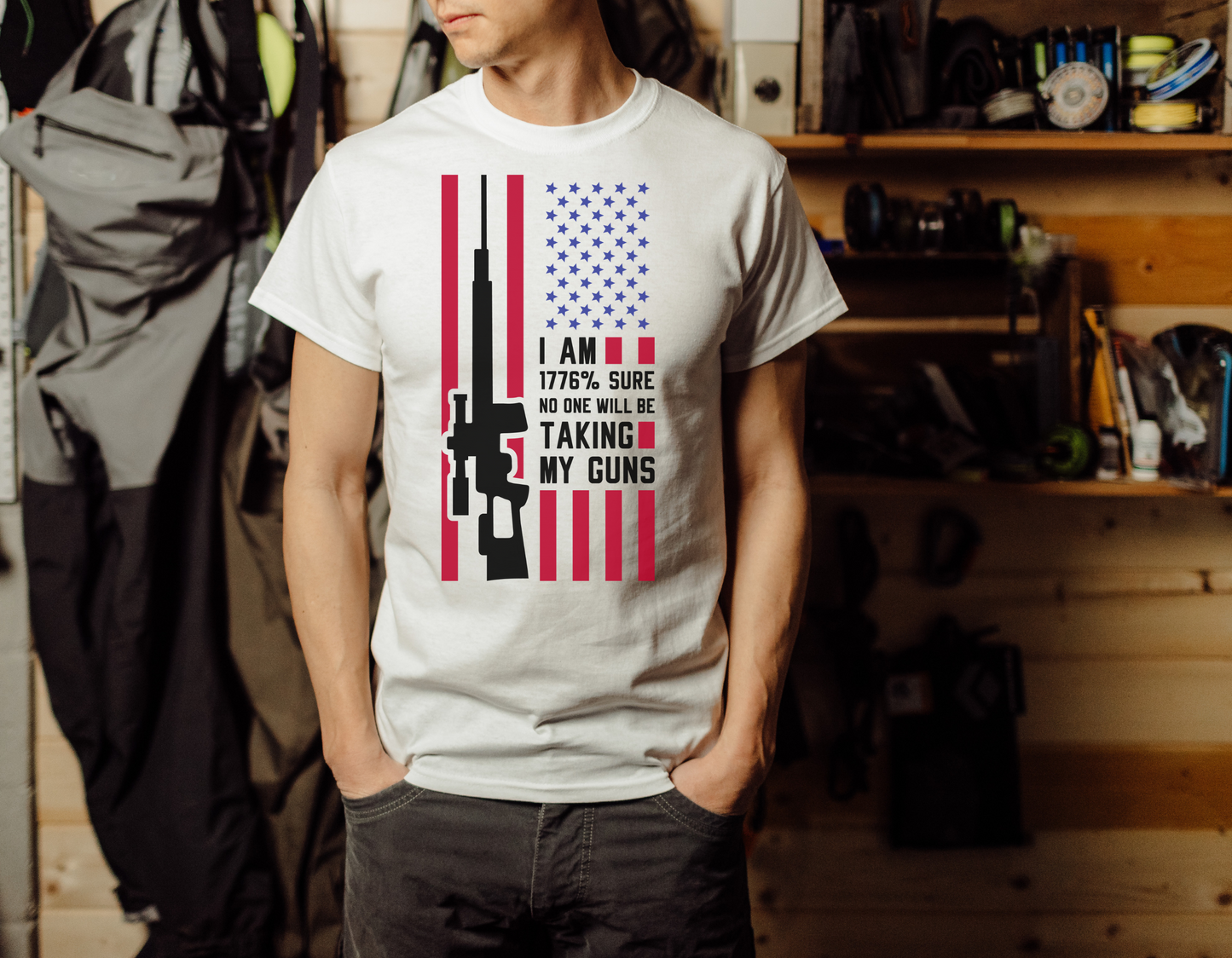 Defend Your Second Amendment Rights with Our 'I am 1776% Sure Nobody is Taking My Guns' T-Shirt - Order Now!