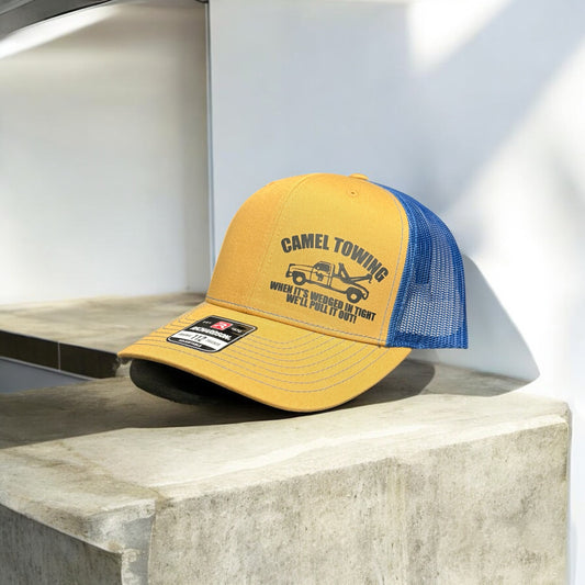 Camel Towing Trucker Hat – “We’ll Pull It Out” Edition