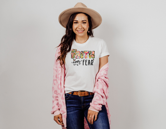 Conquer Your Fears with Our Faith Over Fear T-Shirt - Order Now!