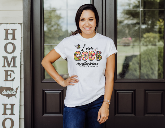 Celebrate Your Divine Identity with Our Ephesians 2:10 'I Am God's Masterpiece' T-Shirt - Order Now!