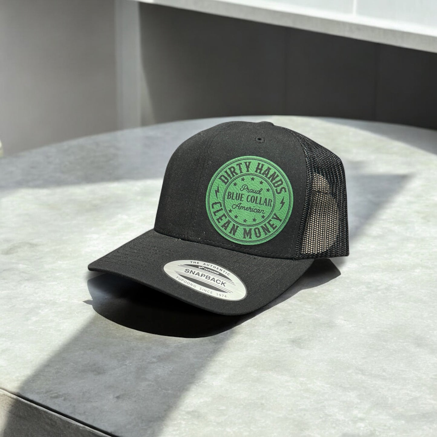 Dirty Hands Clean Money Trucker Hat – Blue Collar American Pride