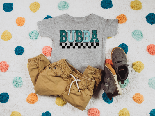 “BUBBA” Checkerboard Kids T-Shirt – Cool Style for Your Little Guy