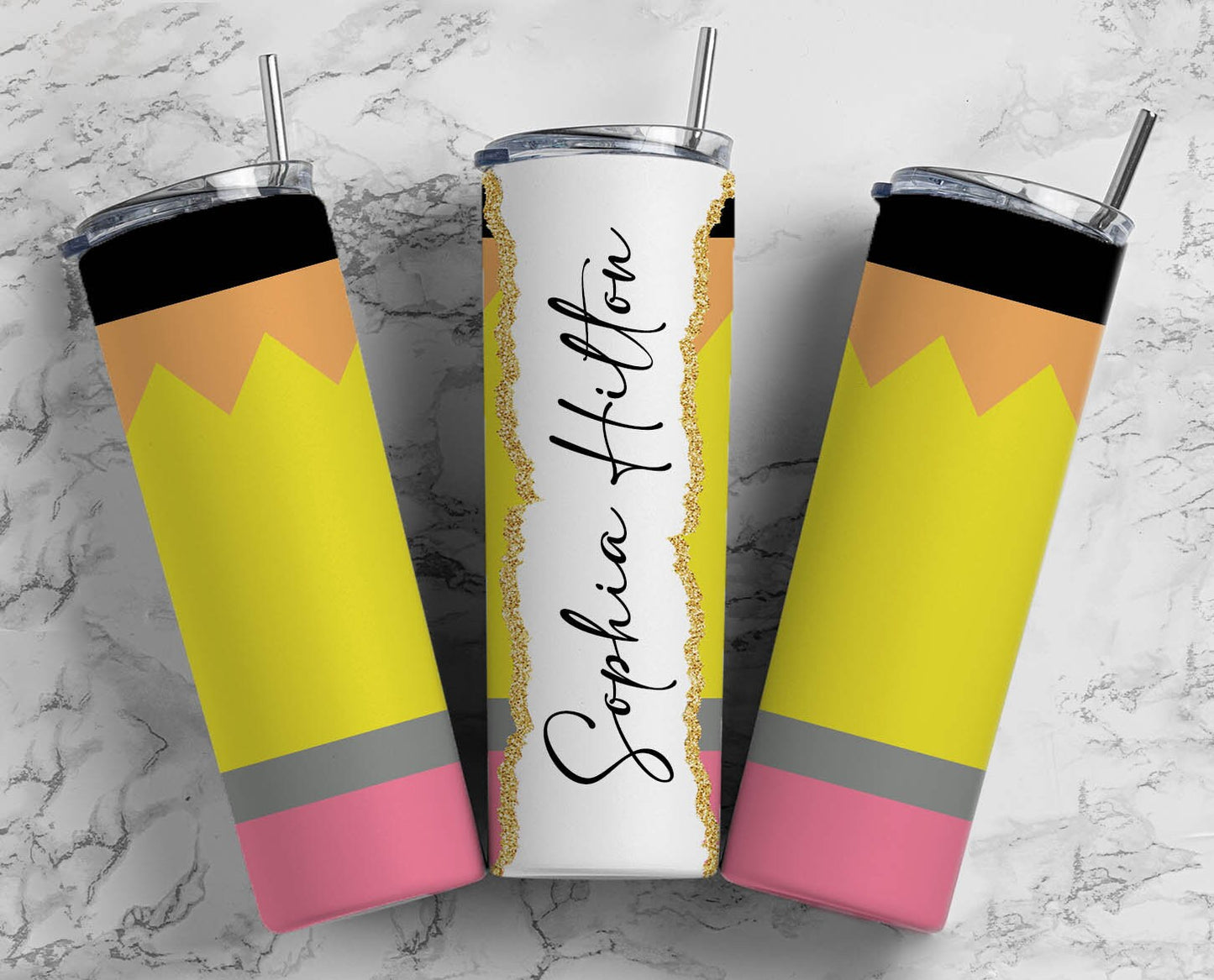 Gift Your Favorite Teacher with a Personalized Pencil Tumbler - Perfect for Holding Your Favorite Beverages!