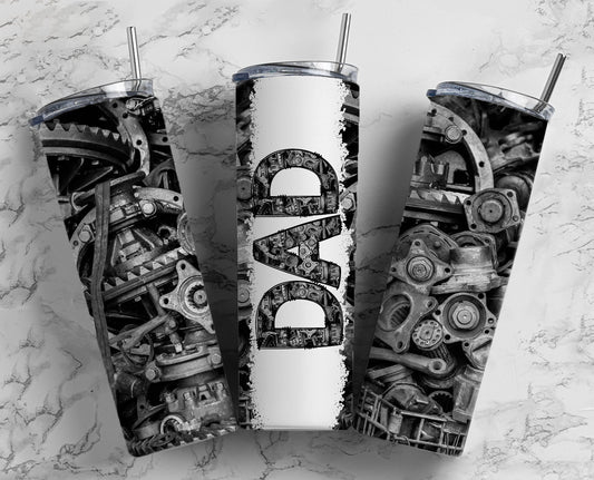 Stay Caffeinated on the Go with Our Vehicle Engine Dad Tumbler - Perfect Gift for Car-Loving Fathers!