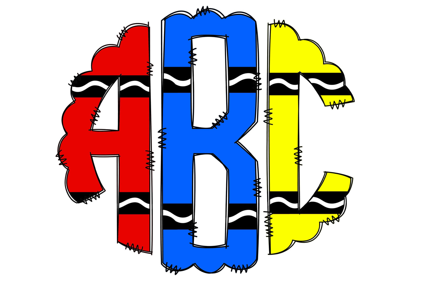 Add Color to Your Back to School Style with Our Crayons Monogram T-Shirt - Order Now!