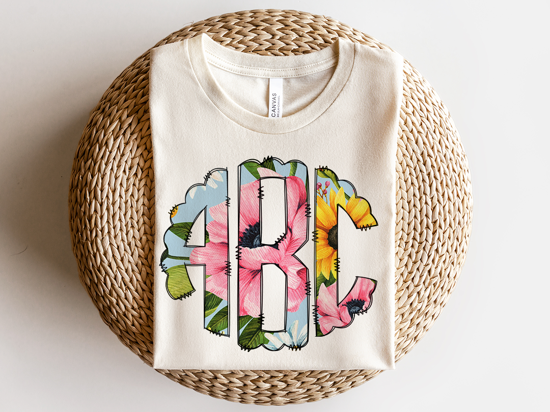 Embrace the Beauty of Sunflowers with Our Sunflowers Monogram T-Shirt - Order Now!