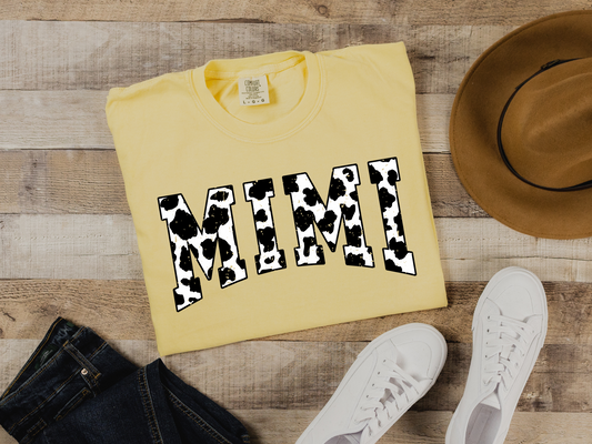Cow Print “MIMI” T-Shirt – Country Cute for the Coolest Grandma