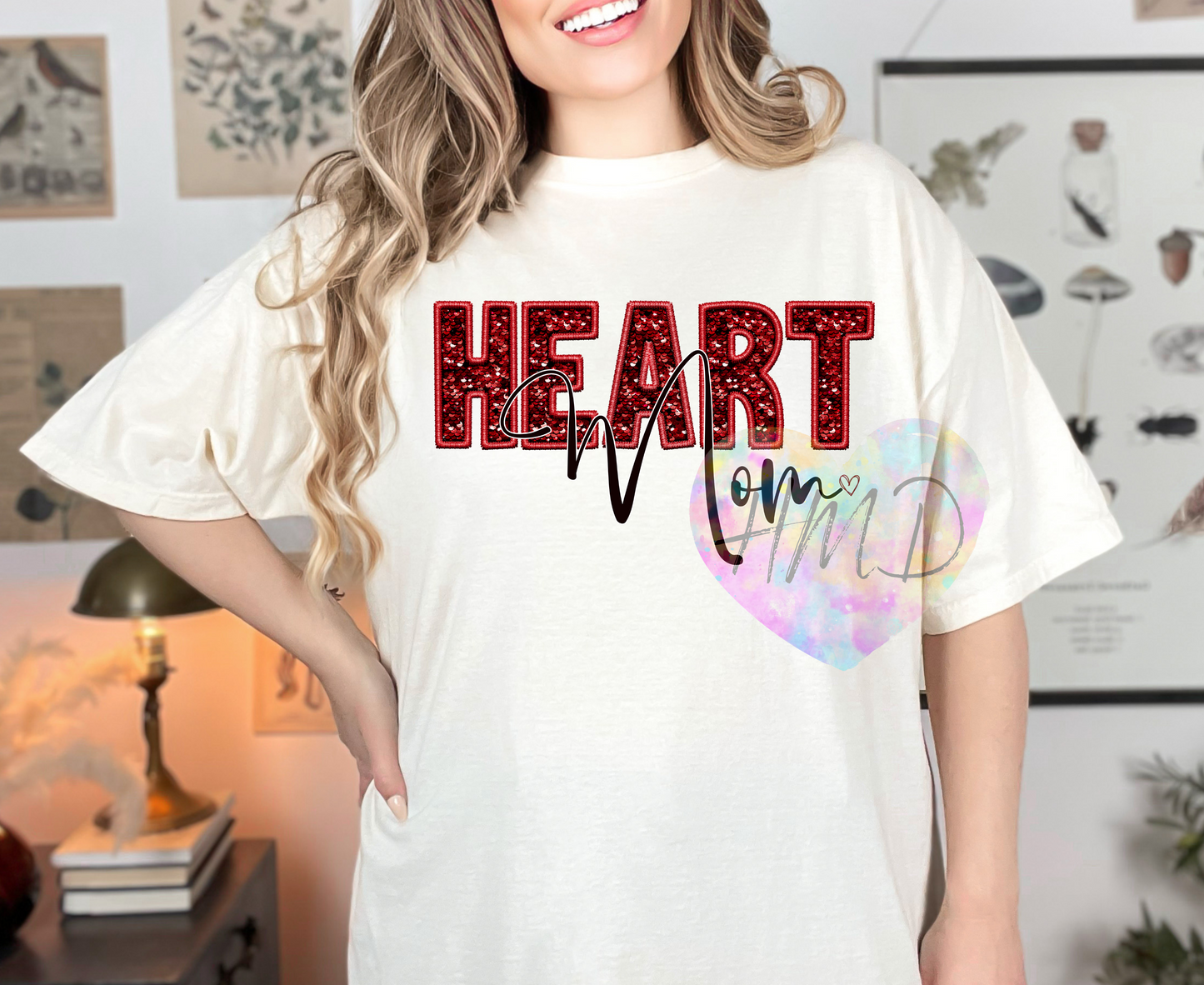 Sequin “Heart Mom” T-Shirt – CHD Awareness Style
