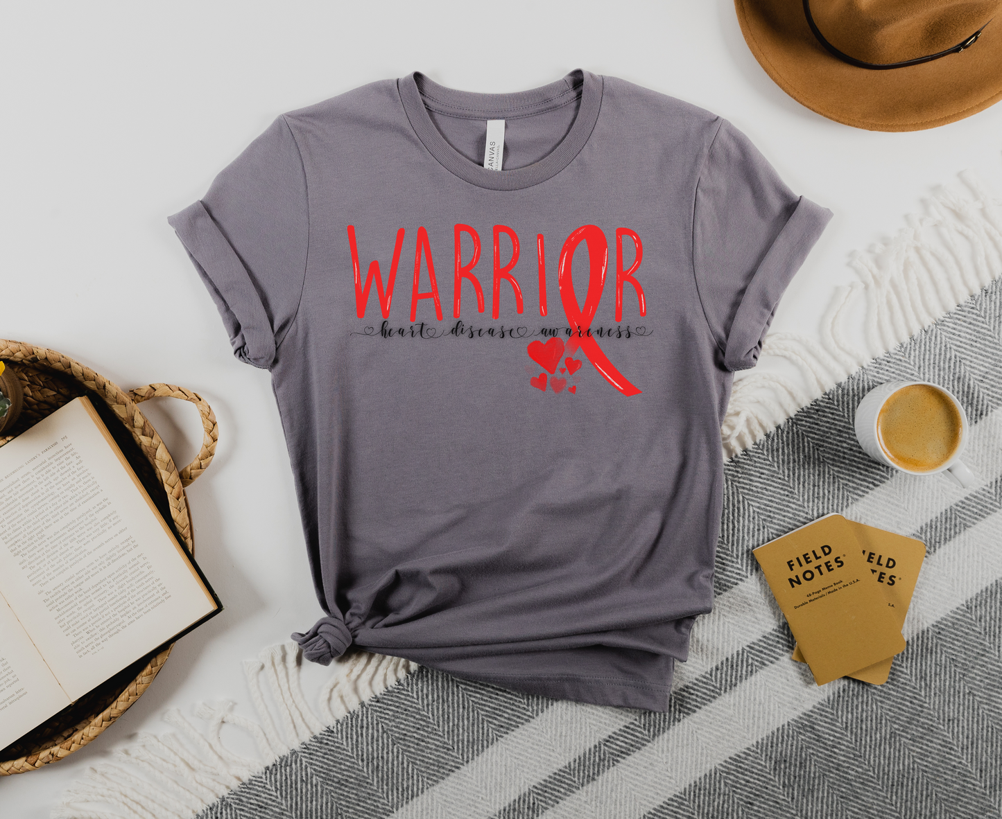 Heart Disease Awareness “WARRIOR” T-Shirt – Red Ribbon T-Shirt