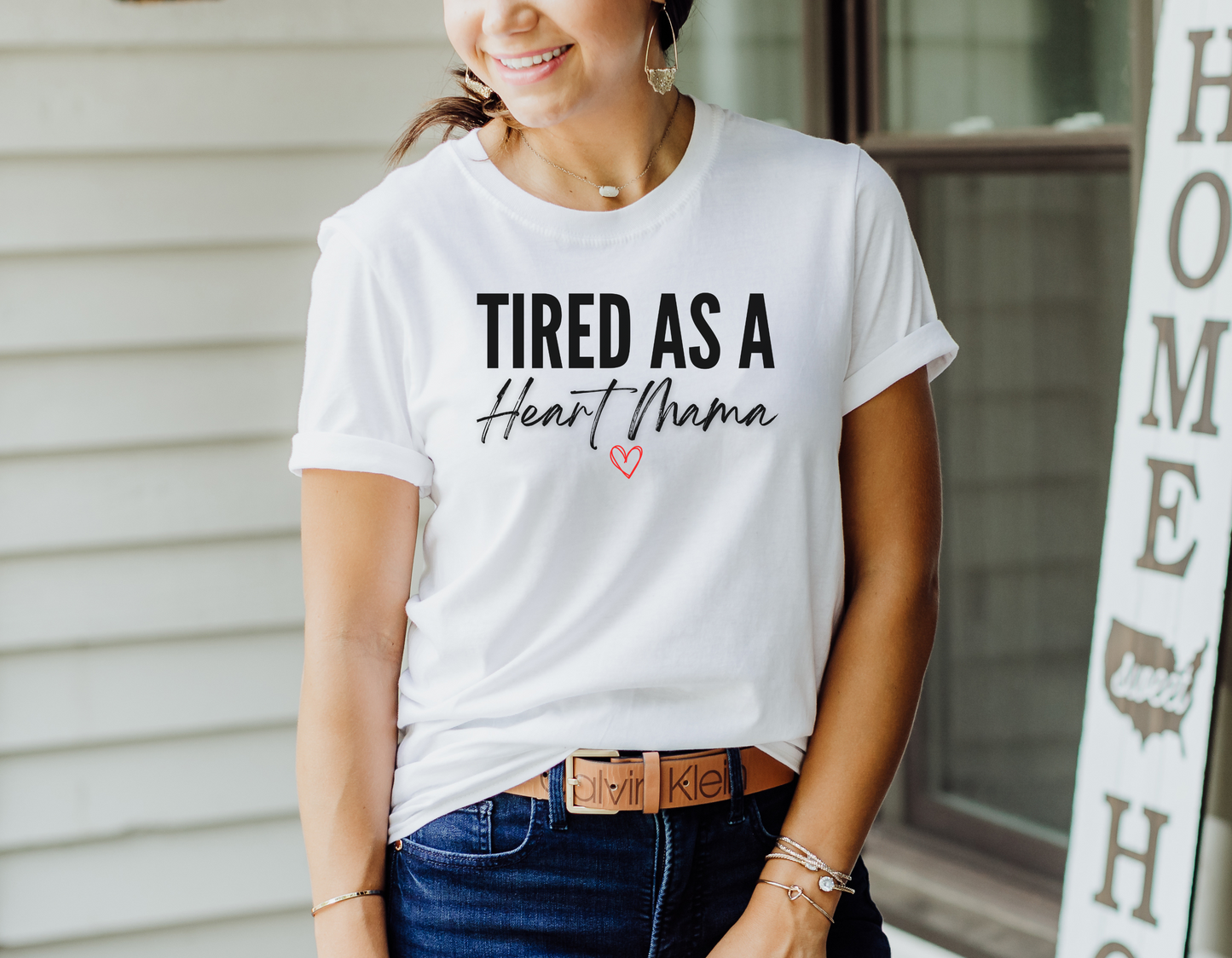 Tired As A Heart Mama CHD T-Shirt: Embrace Motherhood and Raise Awareness - Order Now!