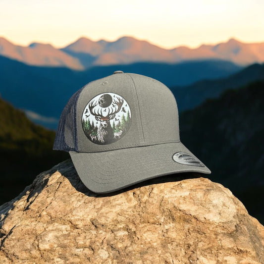 Moonlit Majesty – Elk Wilderness Trucker Hat