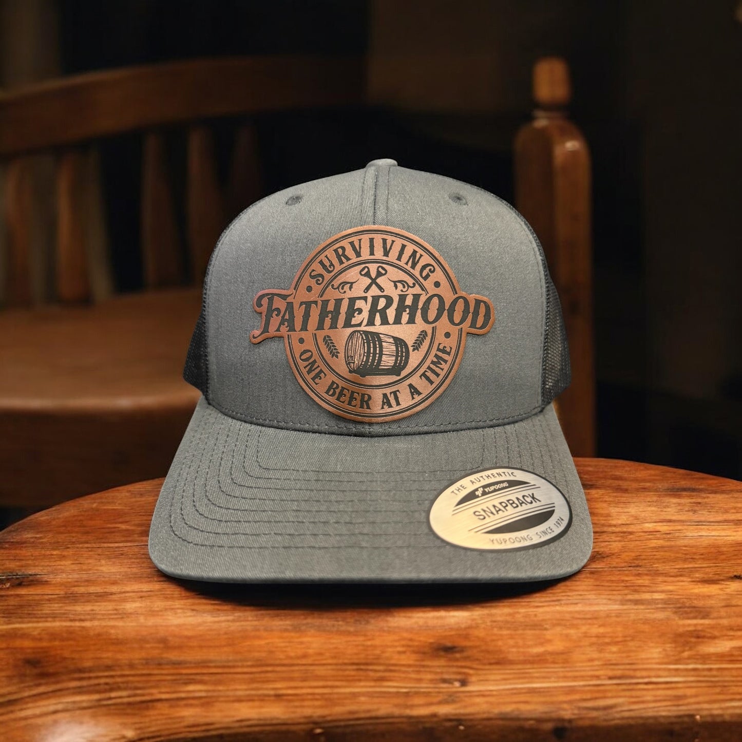 Surviving Fatherhood One Beer at a Time Trucker Hat – Dad Life with a Twist of Brew