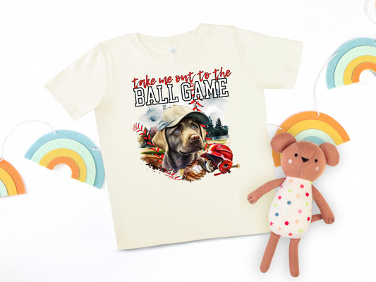 Take Me Out to the Ball Game Kids T-Shirt – Puppy Edition