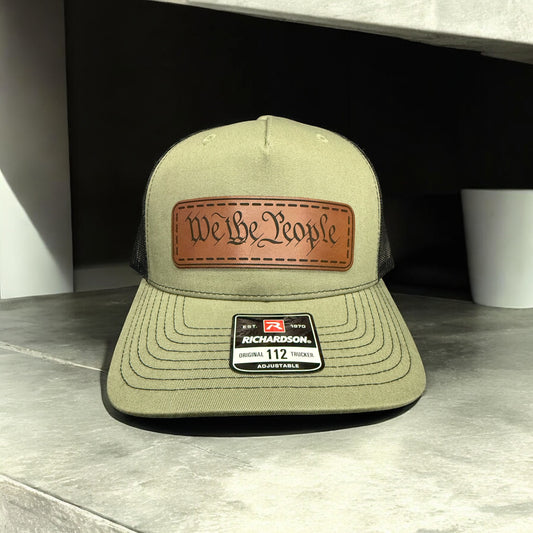 "We the People" Leatherette Patch Trucker Hat – Classic Patriot Style