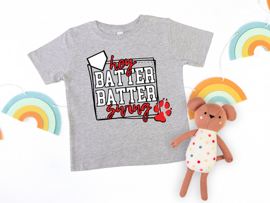 Hey Batter Batter Swing! Kids Baseball T-Shirt