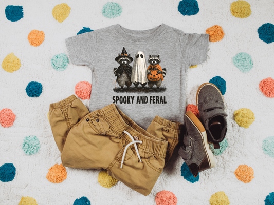Spooky and Feral Kids Halloween T-Shirt – For the Wildest Little Ghouls 🎃👻