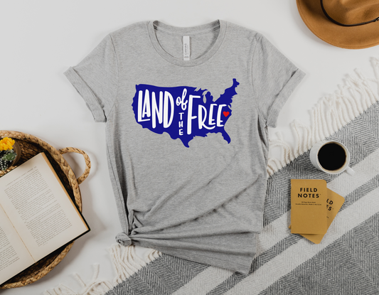 "Land of the Free" Patriotic T-Shirt - Celebrate Freedom with Our Stylish Tee!