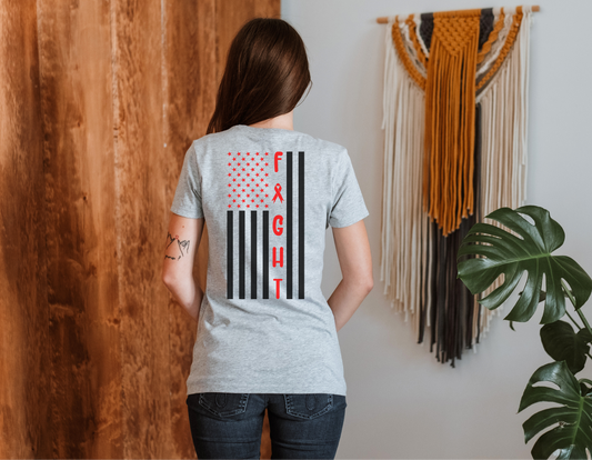 Support Heart Disease Awareness with Our Patriotic "Fight Flag" CHD T-Shirt