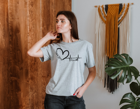 EKG Pulse of a Heart Warrior Mama: Show Your Support with Our Trendy T-Shirt