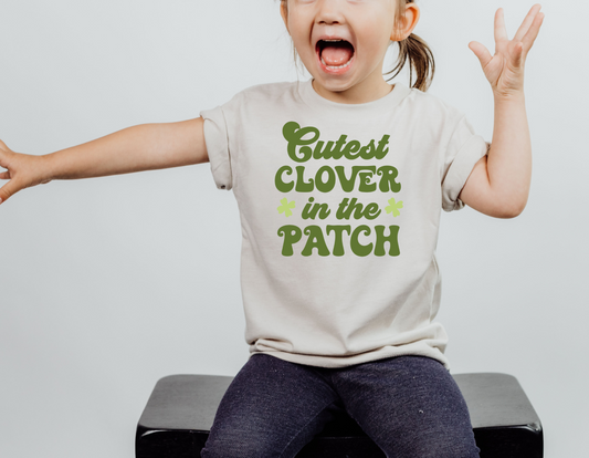 Dress Your Little One in Style with Our Cutest Clover In The Patch Kid's T-Shirt - Perfect for St. Patrick's Day