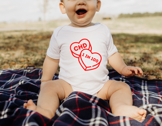 CHD Candy Hearts T-Shirt - Show Your Support for Congenital Heart Defects in Style