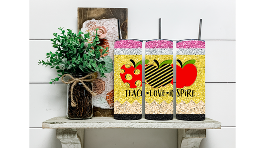 Shop Our Inspirational Teach, Love, Inspire Tumbler - The Perfect Gift for Educators