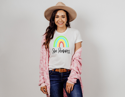 Be Happy" Rainbow T-Shirt: Spread Positivity with our Colorful Tee!