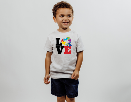 Show Your Support for the Autism Community with Our Love and Autism T-Shirt - A Perfect Gift for Autism Awareness