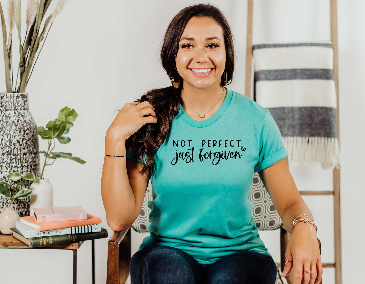 Celebrate Your Forgiveness with Our 'Not Perfect, Just Forgiven' Biblical T-Shirt