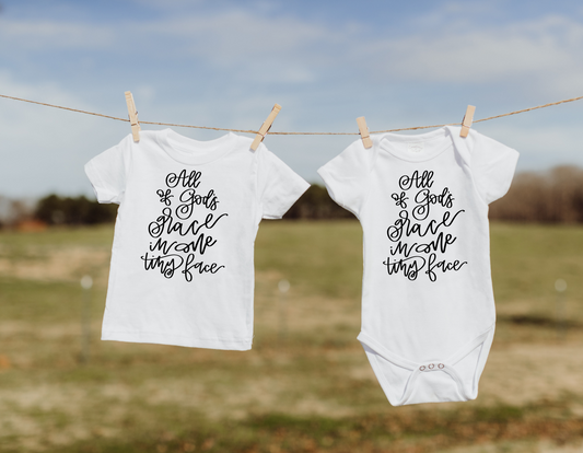 All of God's Grace in One Tiny Face Onesie: Celebrate the Blessing of New Life with a Heartwarming Design