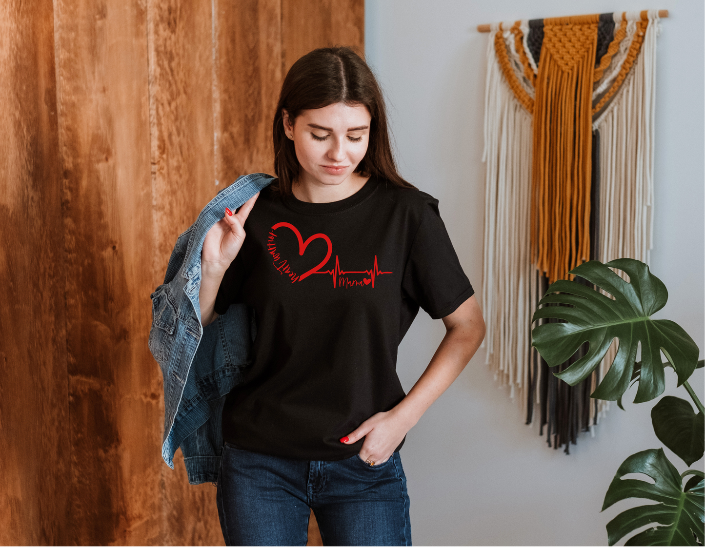 EKG Pulse of a Heart Warrior Mama: Show Your Support with Our Trendy T-Shirt