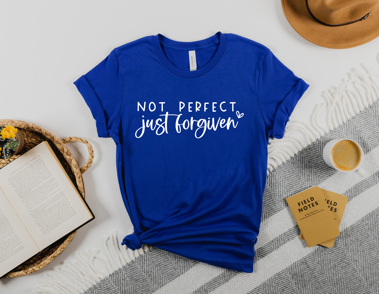 Celebrate Your Forgiveness with Our 'Not Perfect, Just Forgiven' Biblical T-Shirt