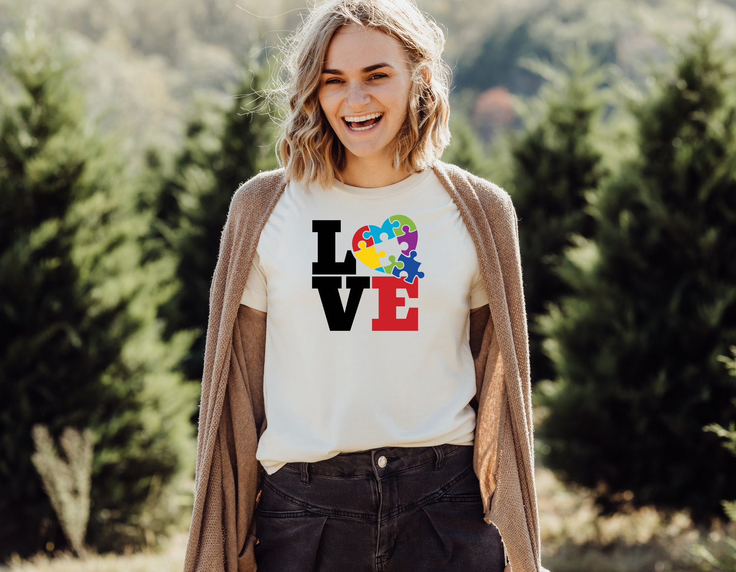 Show Your Support for the Autism Community with Our Love and Autism T-Shirt - A Perfect Gift for Autism Awareness