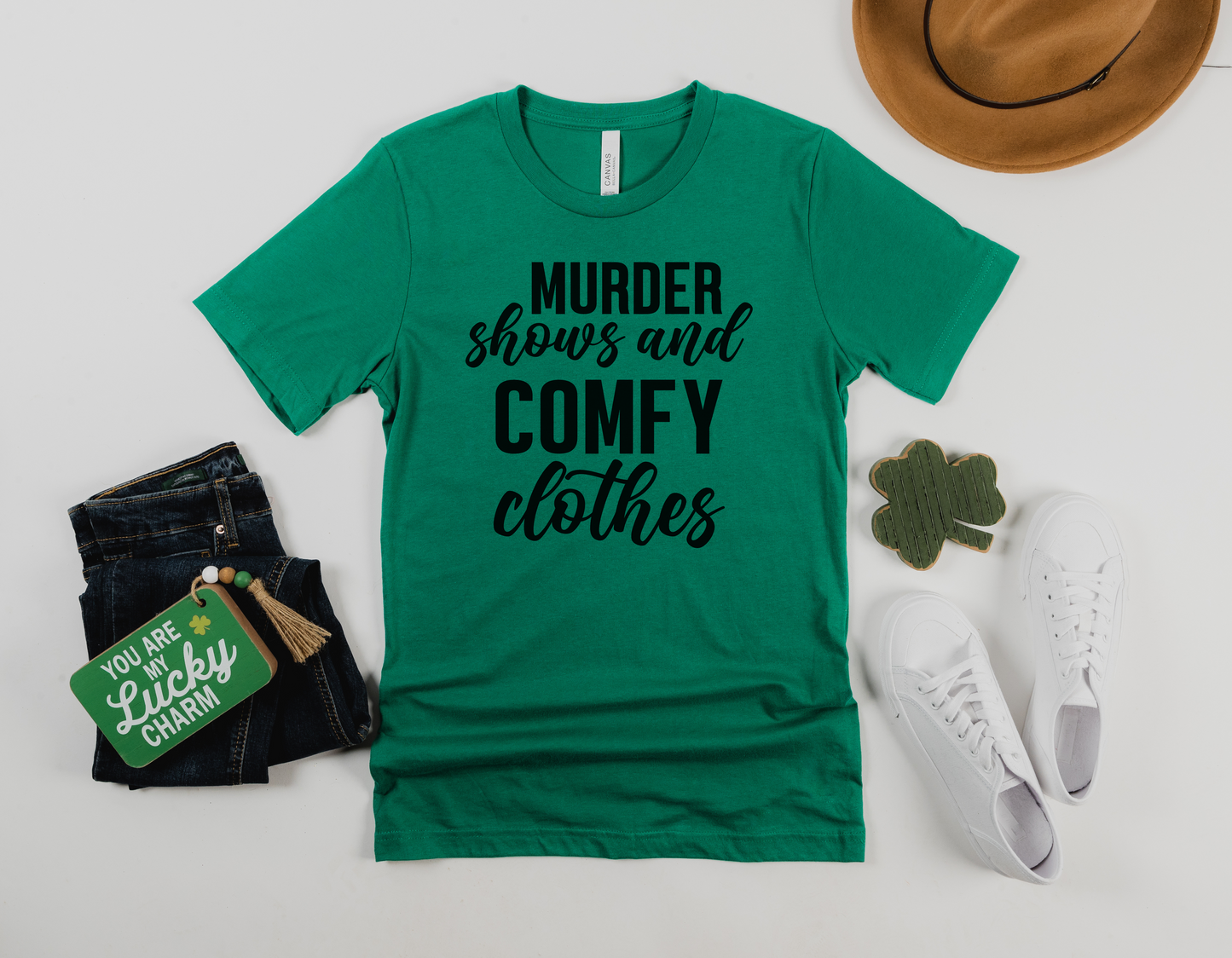 "Murder Shows and Comfy Clothes" T-Shirt - Embrace Your Love for True Crime in Style!