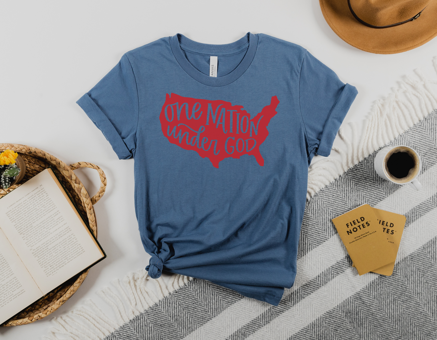 "One Nation Under God" T-Shirt - Show Your Patriotism and Faith with Our Stylish Tee!